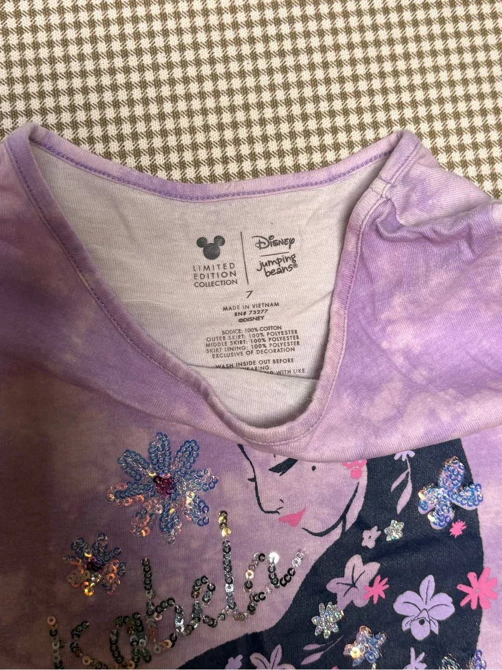 Disney Jumping Beans Isabela Encanto Purple Tulle Dress Girls Size 7